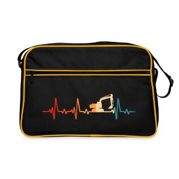 Retro Excavator Excavator Driver Construction Site - Retro Bag - black/gold - Front