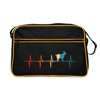 Chèvres Heartbeat T Shirt Chèvre Drôle - Sac Retro - noir/or - Devant