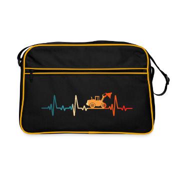 Conducteur de chargeuse sur pneus Heartbeat Retro Chargeuse sur pneus - Sac Retro - noir/or - Devant