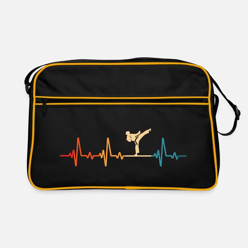 Karate Herzschlag Retro Tasche
