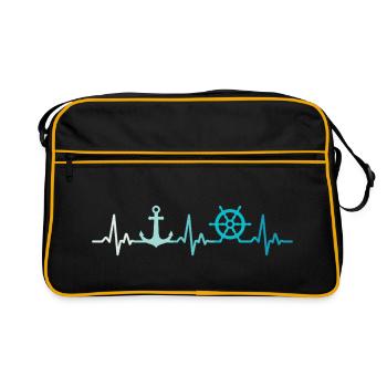 Bateaux rétro Heartbeat Anchor Captains - Sac Retro - noir/or - Devant