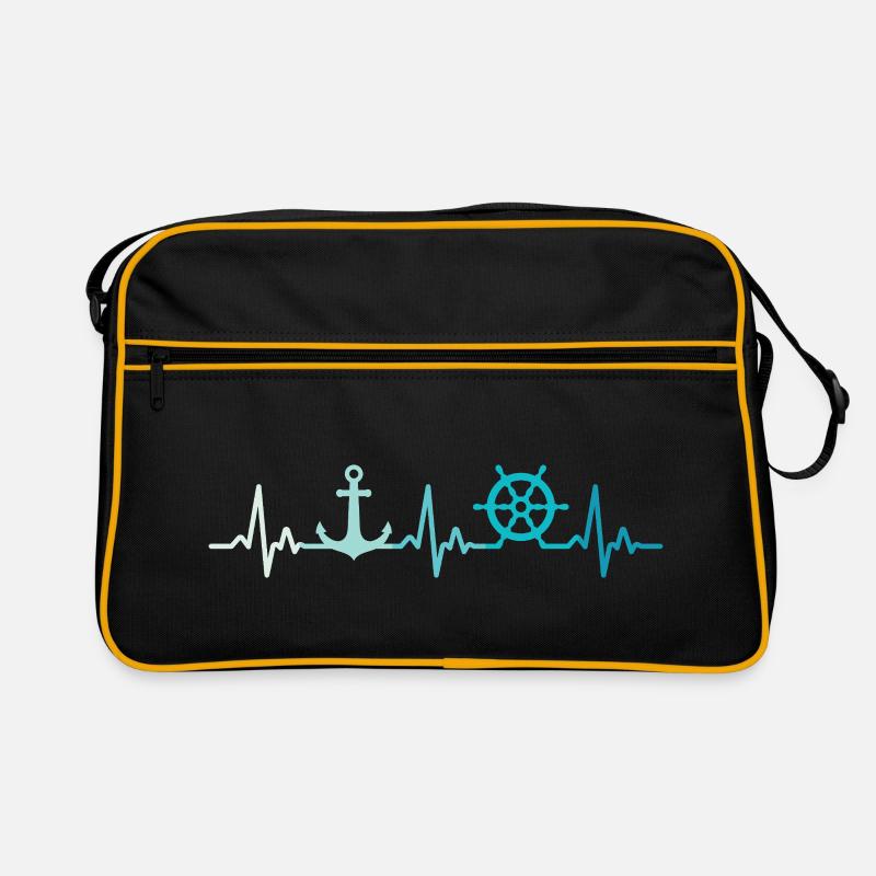 Retro Boating Heartbeat Anchor Captains Retro Bag