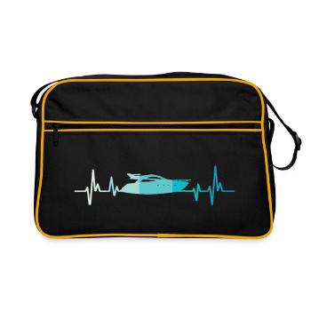 Bateau heartbeat rétro yacht capitaine - Sac Retro - noir/or - Devant