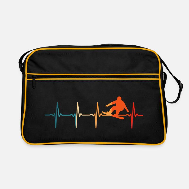 Snowboard herzschlag Snowboarden Retro Tasche