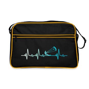 Kitesurf Retro Heartbeat Kitesurfer - Sac Retro - noir/or - Devant