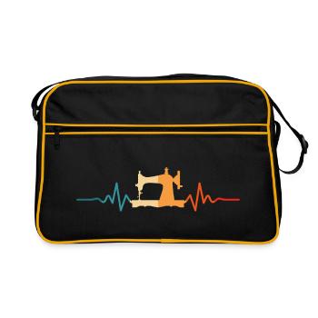 Sewing Seamstress Heartbeat Sewing Machine - Retro Bag - black/gold - Front