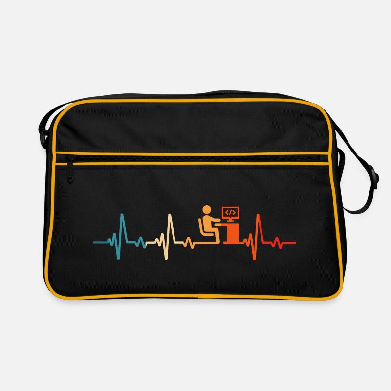 Programmeur Retro Heartbeat Code Informaticien Sac Retro