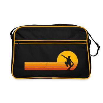 Skater Sunrise Skateboard - Sac Retro - noir/or - Devant