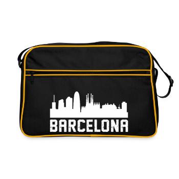 barcelona skyline - Retro Tasche - Schwarz/Gold - Vorne