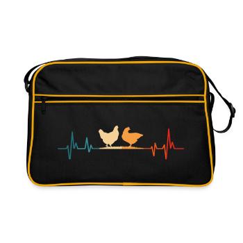 poulets heartbeat poulet t-shirt poulet - Sac Retro - noir/or - Devant