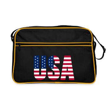 États-Unis Amérique Américain - Sac Retro - noir/or - Devant