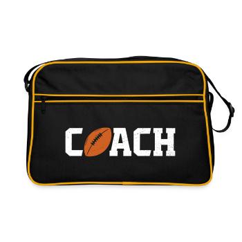 Coach rugby T-shirt Rugby Trainer - Retro Bag - black/gold - Front