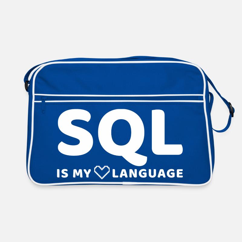 Himmlisches Codemuster auf dunklem Hintergrund Retro Tasche