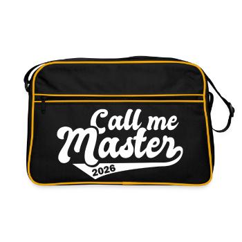 Master 2026 Abschluss Promotion Sponsion - Retro Tasche - Schwarz/Gold - Vorne