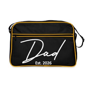 Vater geschätzt 2026 Vater-Sende-Vatertag - Retro Tasche - Schwarz/Gold - Vorne