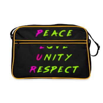 Peace Love Unity Plur PLUR marqueur combo - Sac Retro - noir/or - Devant