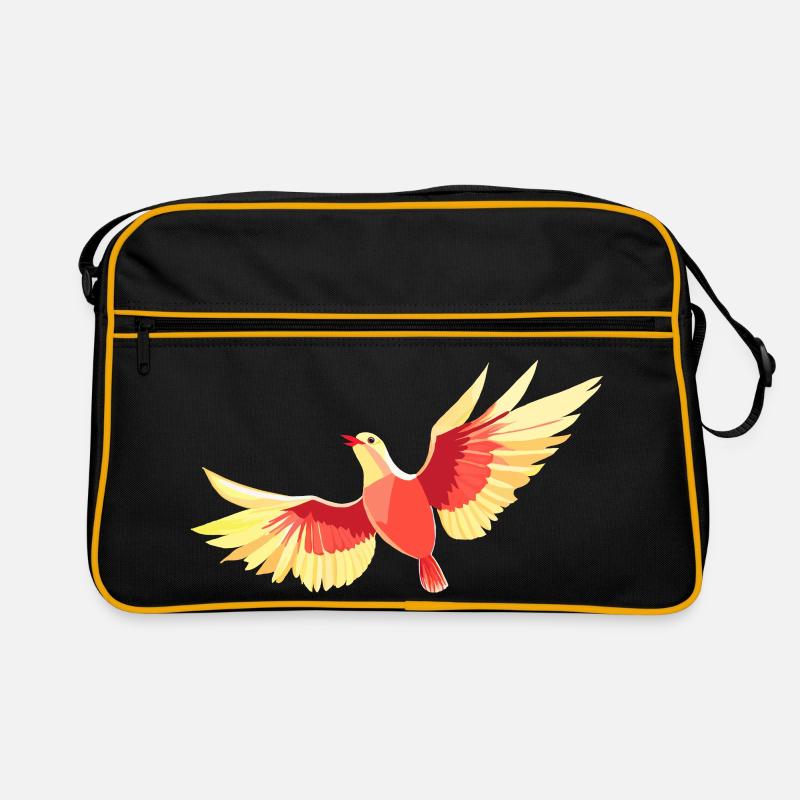 Vogel, der am Himmel schwebt - Retro Tasche - Schwarz/Gold