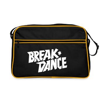 Tanzstil Breakdance Schriftzug - Retro Tasche - Schwarz/Gold - Vorne