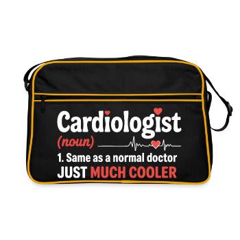 Heartbeat with love motif - Retro Bag - black/gold - Front