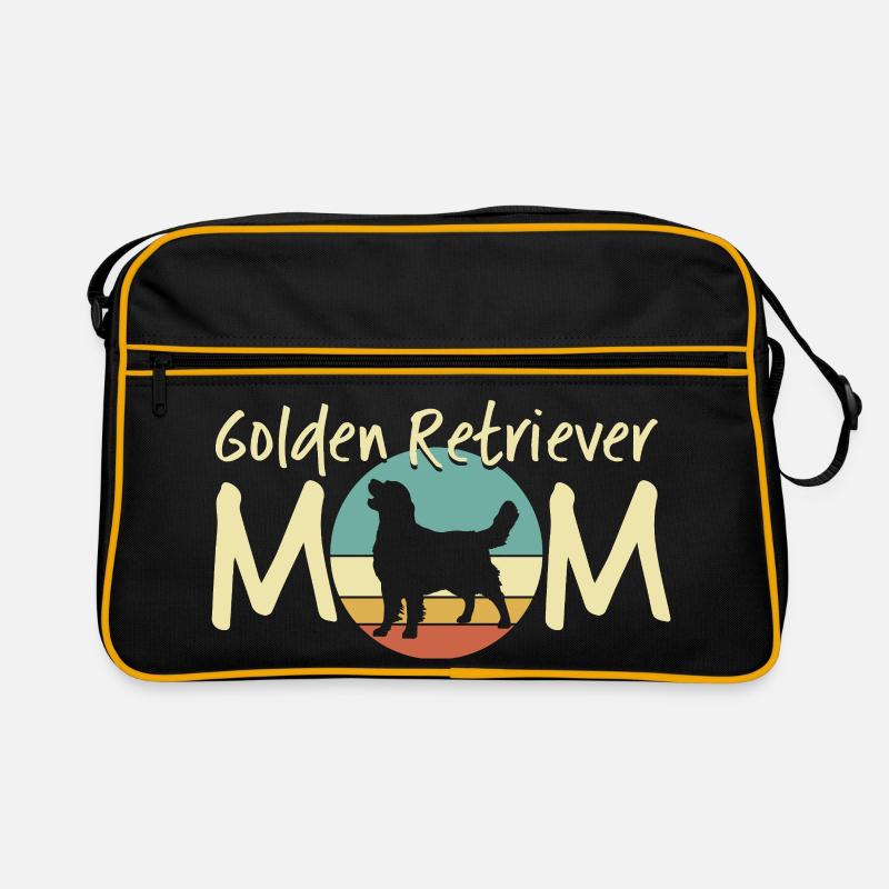 Golden Retriever Mutter Illustration Retro Tasche