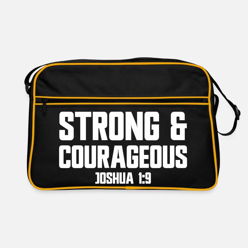Stark und mutig Josua 1:9 Jesus mutig Retro Tasche