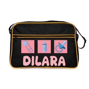 Schnuller Dilara - Retro Tasche - Schwarz/Gold - Vorne
