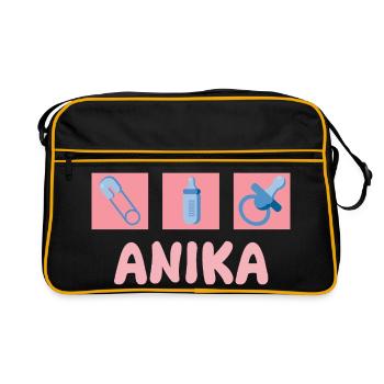 Cadeau pour Anika - Sac Retro - noir/or - Devant