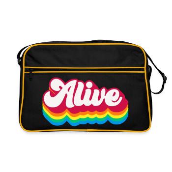 Alive - Retro Rainbow 70s - Retro Bag - black/gold - Front