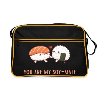 Duo amour de sushi Soja âme sœur - Sac Retro - noir/or - Devant