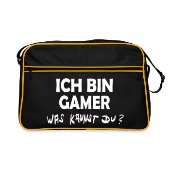 Gamer - Retro Tasche - Schwarz/Gold - Vorne