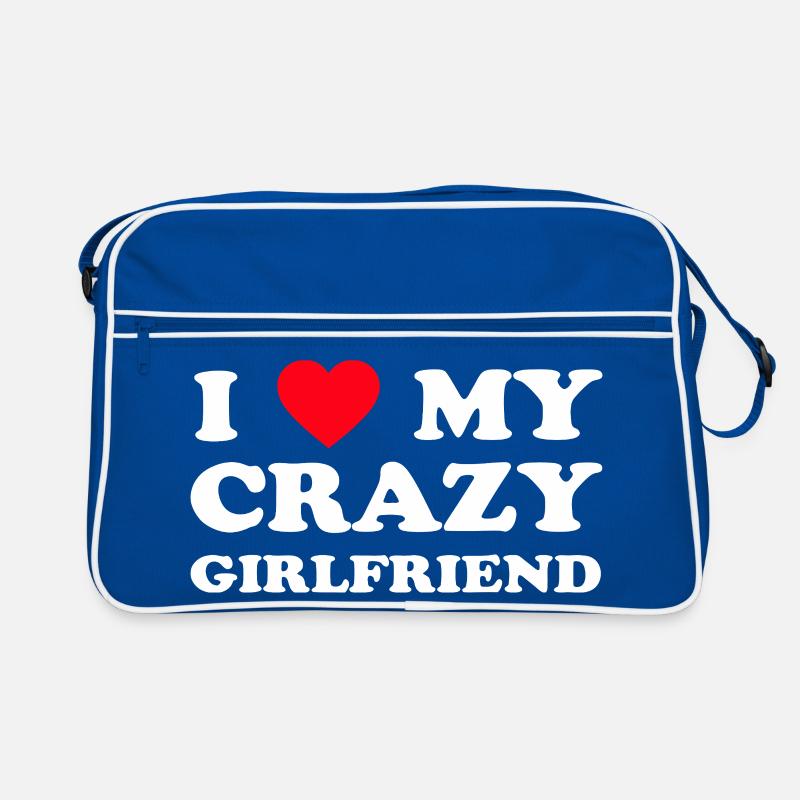 I Love My Crazy Girlfriend Retro Bag