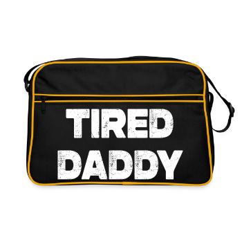 Tired Daddy - Retro Tasche - Schwarz/Gold - Vorne
