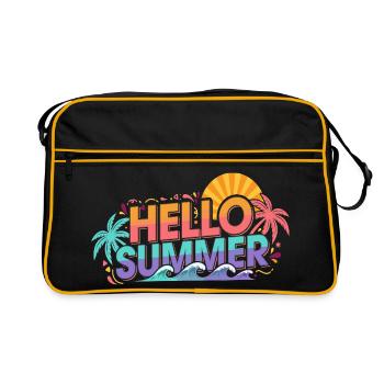 Bonjour Explosion des Vagues de Couleurs des Palmiers d’Été - Sac Retro - noir/or - Devant