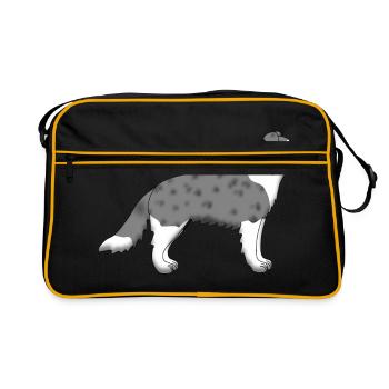 Border Collie blue merle - Sac Retro - noir/or - Devant