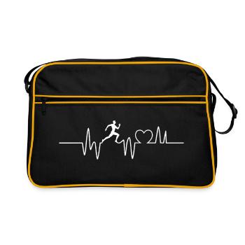 running heartbeat running gift running - Retro Bag - black/gold - Front