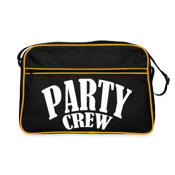 party partycrew partymonster dj deejay disco crew - Retro Tasche - Schwarz/Gold - Vorne