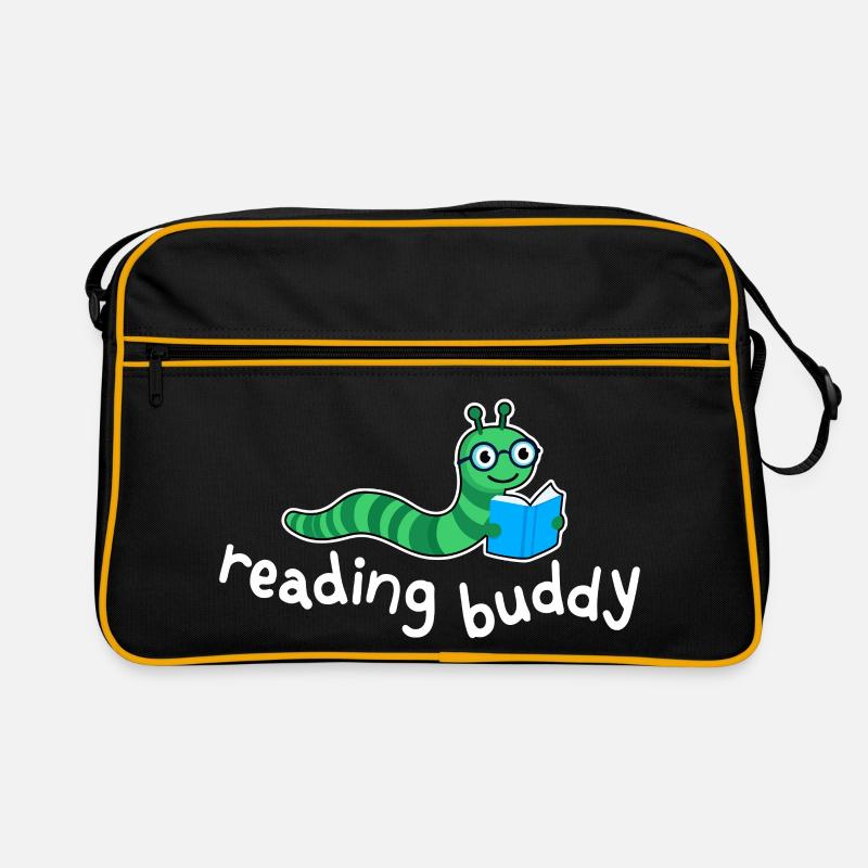 Lesefreund Niedlicher Bücherwurm Mit Buch Retro Tasche
