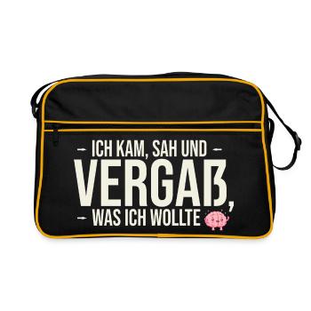 Je suis venu, j’ai vu et j’ai oublié... | T-shirt amusant - Sac Retro - noir/or - Devant