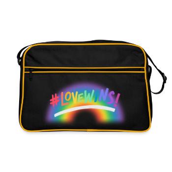 L’amour gagne l’arc-en-ciel - Sac Retro - noir/or - Devant