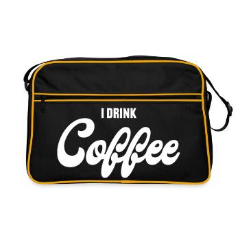 Faute de frappe de café en noir et blanc - Sac Retro - noir/or - Devant