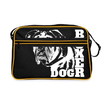 Boxer allemand - chien boxeur allemand - Sac Retro - noir/or - Devant