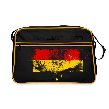 Germany flag banner grunge graffiti style German - Retro Bag - black/gold - Front