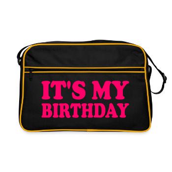 It's my birthday - Retro Tasche - Schwarz/Gold - Vorne