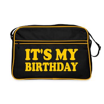 It's my birthday - Retro Tasche - Schwarz/Gold - Vorne