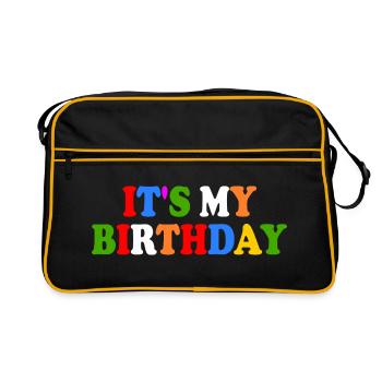 Its my birthday - Retro Tasche - Schwarz/Gold - Vorne