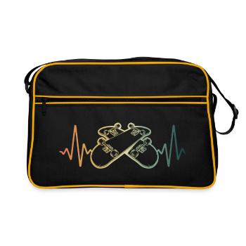 Heartbeat Skater Skateboard Skating - Retro Bag - black/gold - Front