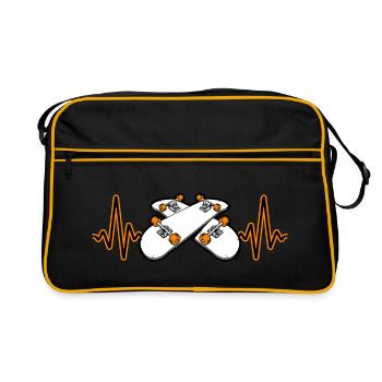 Heartbeat Skater Skateboard Skate - Retro Bag - black/gold - Front