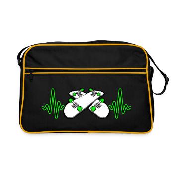 Heartbeat Skater Skateboard Skate - Retro Bag - black/gold - Front