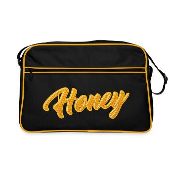 Honey Honey Bee Beekeeper Graffiti Lettering - Retro Bag - black/gold - Front