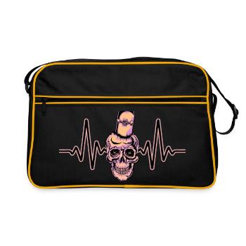 Heartbeat Skater Skateboard Skull Skull - Retro Bag - black/gold - Front